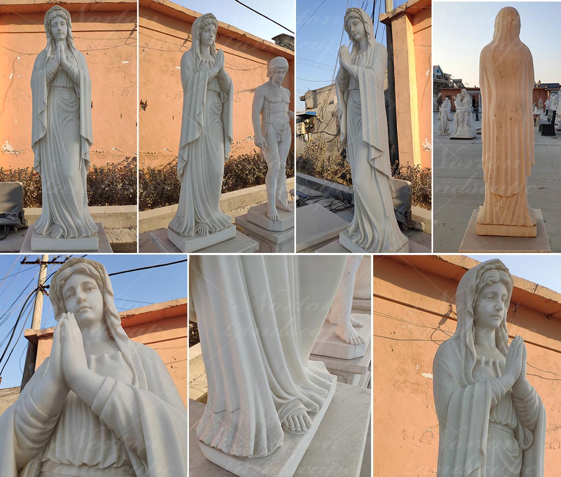 Large stone virgin mary statues