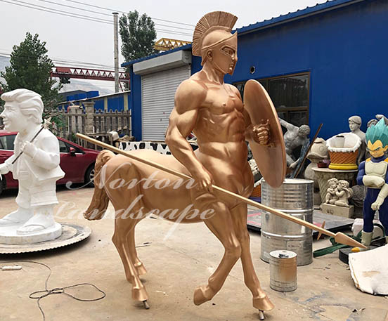 Greek Mythological Vintage Brass Centaur Man Horse Sculpture