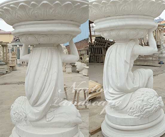 Round Shape Granite Stone Bowl and Planters with Relief Flower Carving Tree  Pots - China Garden Planter and Carved Planter price